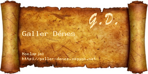 Galler Dénes névjegykártya
